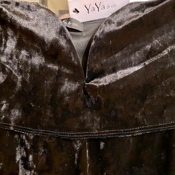 Velvet Off Shoulder Black Dress - Picture 2 of 5